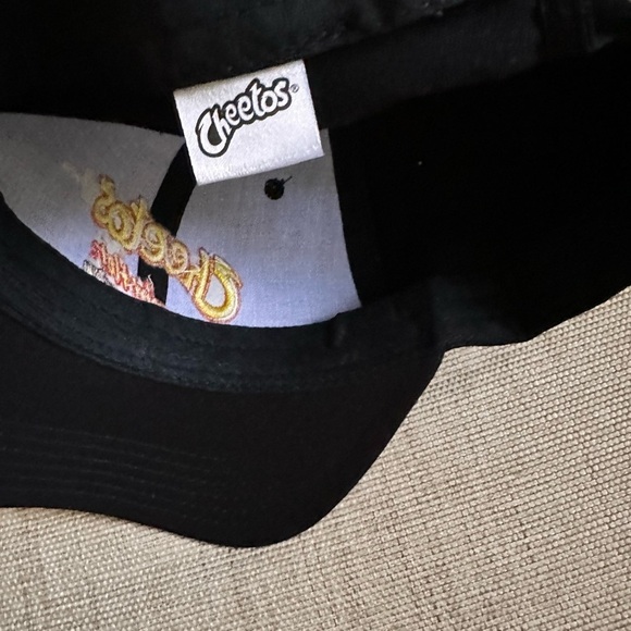 Cheetos Crunchy Flaming Hot Baseball Cap Adjustable Back Buckle Black - Picture 3 of 6